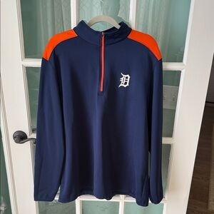 Genuine Merchandise Detroit Tigers Navy and Orange Mens Quarter-Zip.